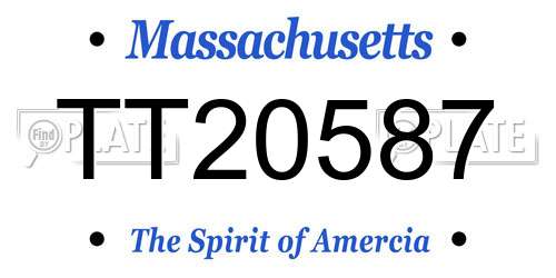 TT20587 Massachusetts License Plate