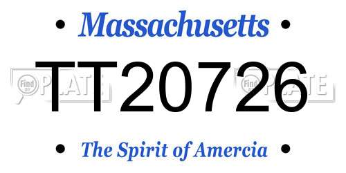 TT20726 Massachusetts License Plate