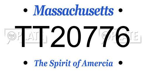 TT20776 Massachusetts License Plate