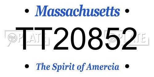 TT20852 Massachusetts License Plate