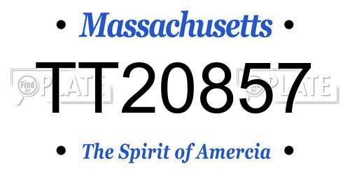TT20857 Massachusetts License Plate