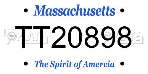 TT20898 Massachusetts License Plate