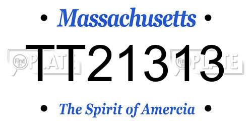 TT21313 Massachusetts License Plate