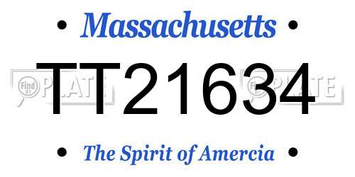 TT21634 Massachusetts License Plate