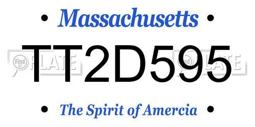 TT2D595 Massachusetts License Plate