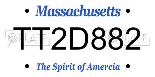 TT2D882 Massachusetts License Plate