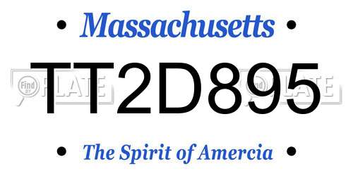 TT2D895 Massachusetts License Plate