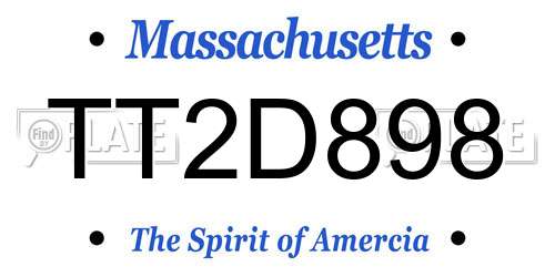 TT2D898 Massachusetts License Plate