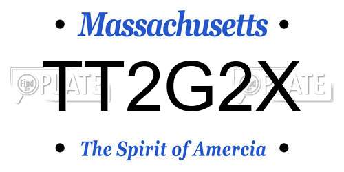 TT2G2X Massachusetts License Plate