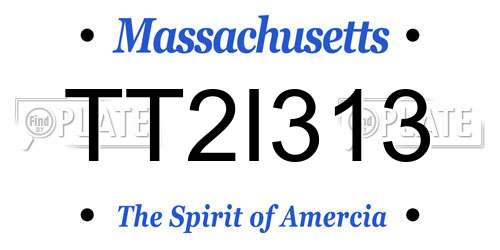 TT2I313 Massachusetts License Plate
