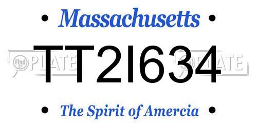 TT2I634 Massachusetts License Plate