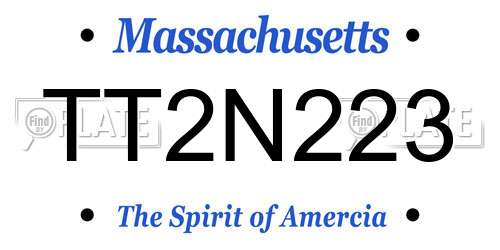 TT2N223 Massachusetts License Plate