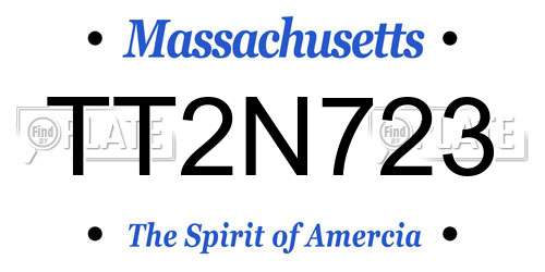 TT2N723 Massachusetts License Plate