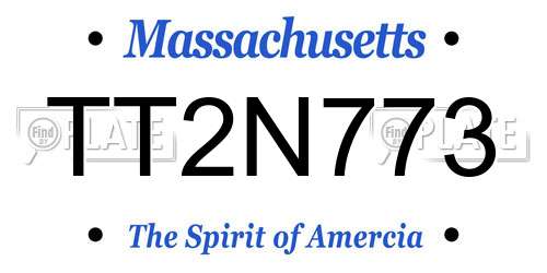 TT2N773 Massachusetts License Plate