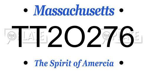 TT2O276 Massachusetts License Plate