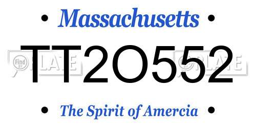 TT2O552 Massachusetts License Plate