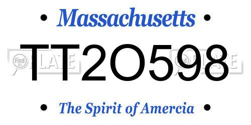 TT2O598 Massachusetts License Plate