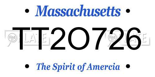 TT2O726 Massachusetts License Plate