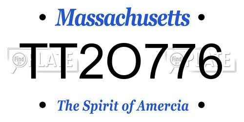 TT2O776 Massachusetts License Plate