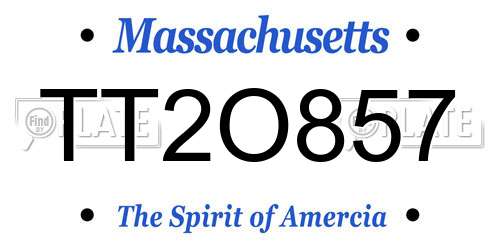 TT2O857 Massachusetts License Plate