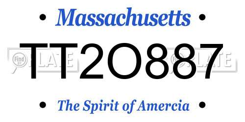 TT2O887 Massachusetts License Plate