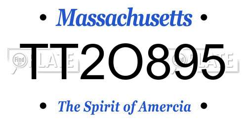 TT2O895 Massachusetts License Plate