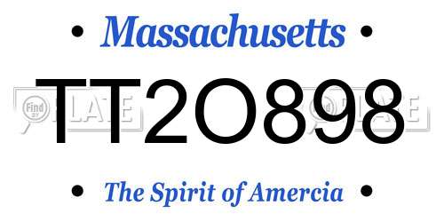 TT2O898 Massachusetts License Plate