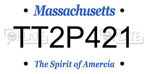 TT2P421 Massachusetts License Plate