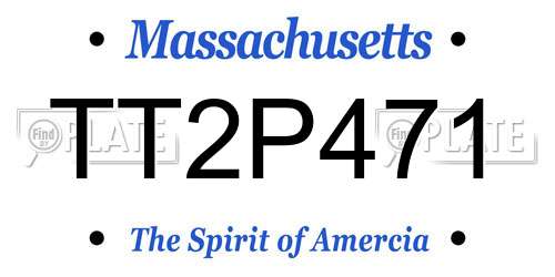 TT2P471 Massachusetts License Plate