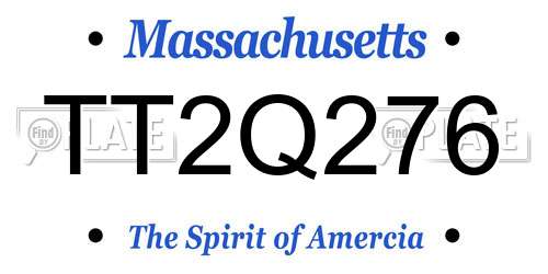 TT2Q276 Massachusetts License Plate