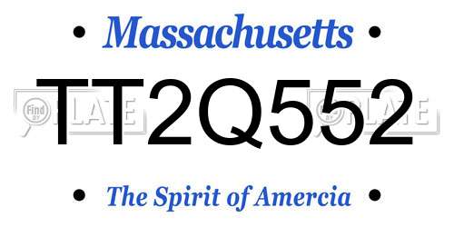 TT2Q552 Massachusetts License Plate
