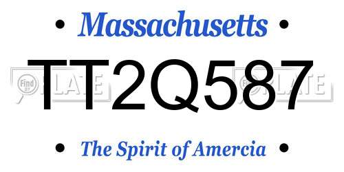 TT2Q587 Massachusetts License Plate