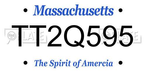 TT2Q595 Massachusetts License Plate