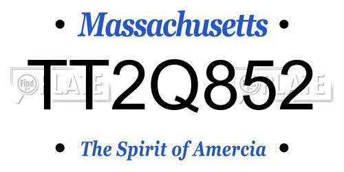 TT2Q852 Massachusetts License Plate