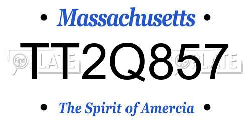 TT2Q857 Massachusetts License Plate