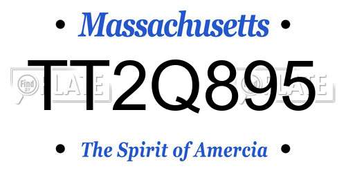 TT2Q895 Massachusetts License Plate