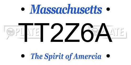 TT2Z6A Massachusetts License Plate