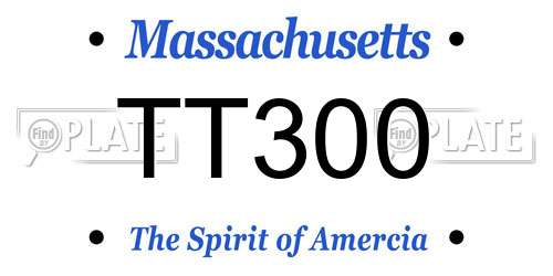 TT300 Massachusetts License Plate
