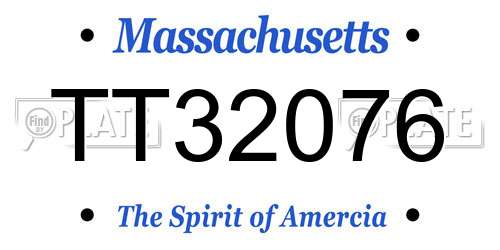 TT32076 Massachusetts License Plate