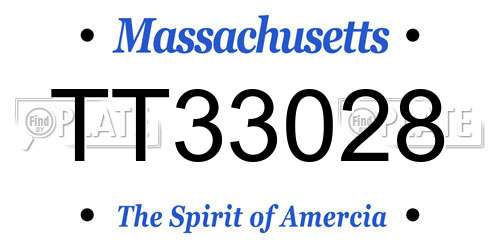 TT33028 Massachusetts License Plate