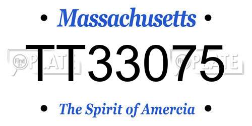 TT33075 Massachusetts License Plate