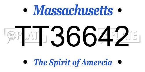 TT36642 Massachusetts License Plate