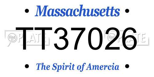 TT37026 Massachusetts License Plate