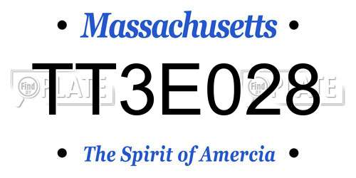 TT3E028 Massachusetts License Plate