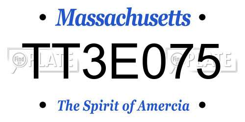 TT3E075 Massachusetts License Plate