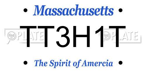 TT3H1T Massachusetts License Plate