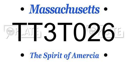TT3T026 Massachusetts License Plate