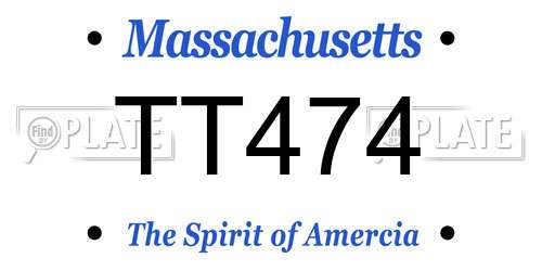 TT474 Massachusetts License Plate