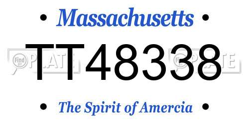 TT48338 Massachusetts License Plate