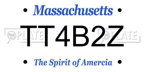 TT4B2Z Massachusetts License Plate
